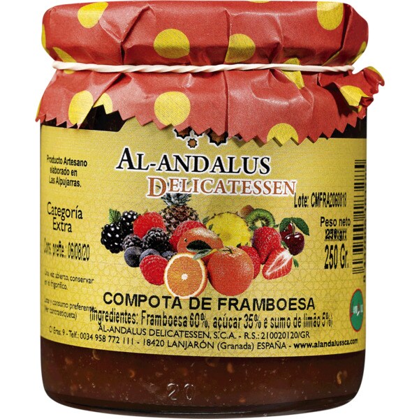 Al-Andalus Compota de Framboesa frasco 250 g
