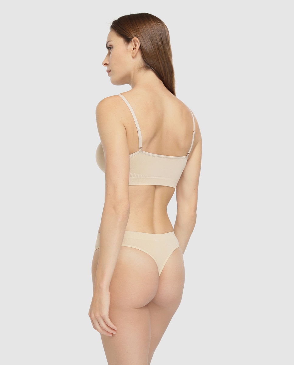 Tanga de mulher Pecado Original lisa Areia-4