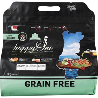Ração para Cão Light Senior sem Glúten embalagem 3 kg - Happyone