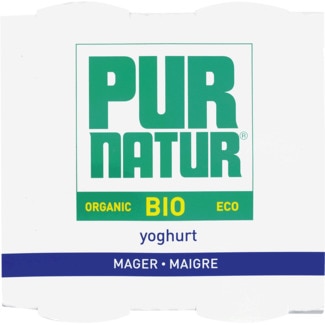 Iogurte Natural Magro Biológico Pack 4 unidades embalagem 500 g - Pur Natur