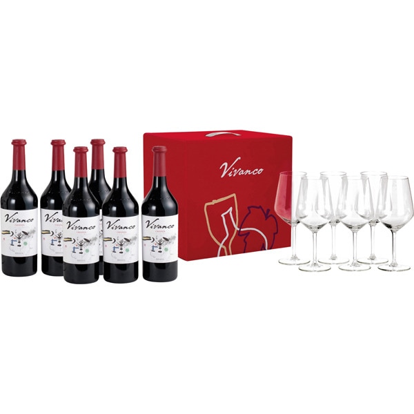 vino tinto crianza DOCa Rioja Estuche 6 botellas 75 cl con regalo de 6 copas