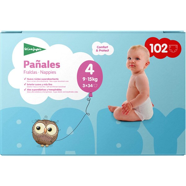 pañales el corte ingles talla 4