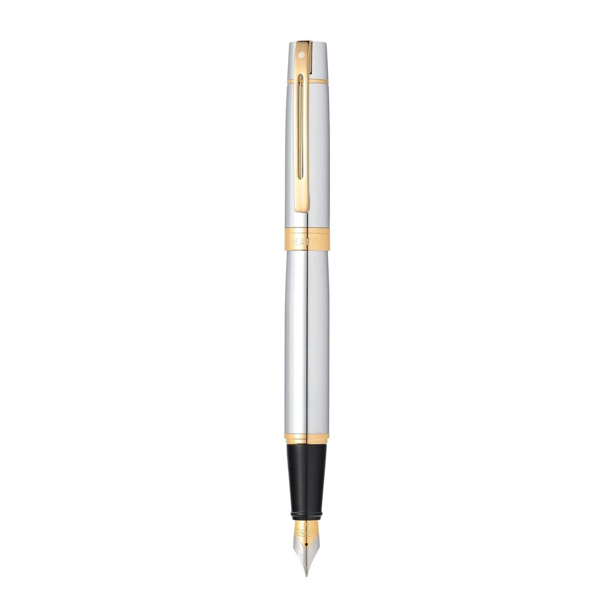 Pluma Estilográfica Sheaffer 300 de Cromo Brillante con detalles Dorados Cromo-1