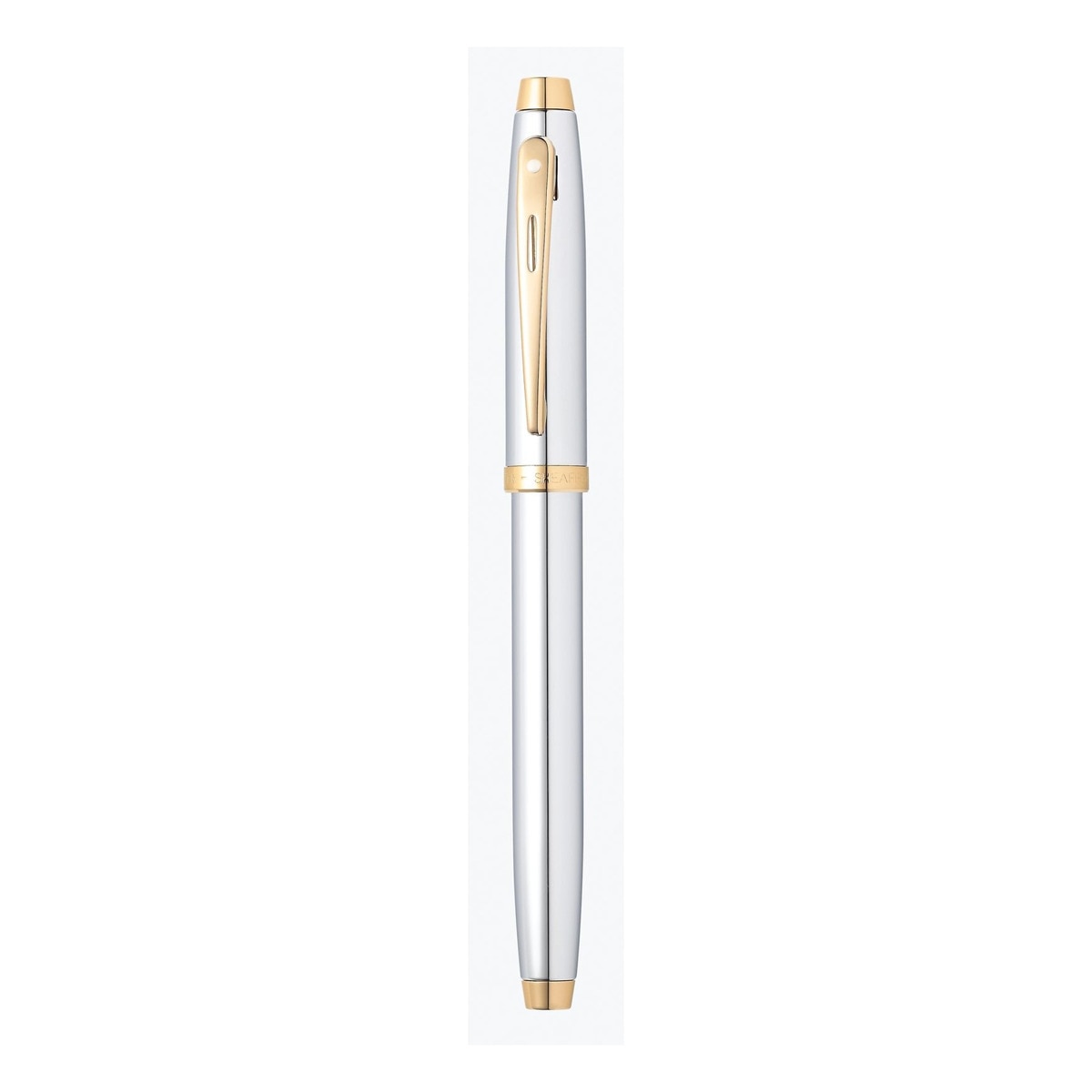 Pluma Estilográfica Sheaffer 100 con Acabado de Cromo Brillante con detalles Dorados Cromo-4
