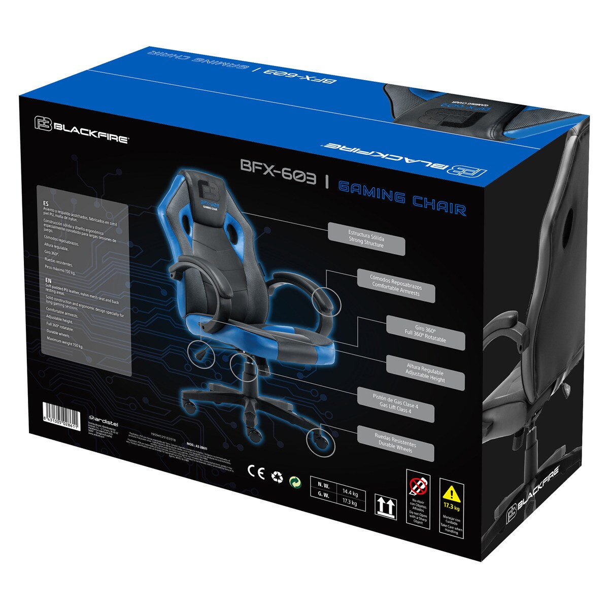 Silla Gaming Blackfire BFX-603 Negro / Azul-5