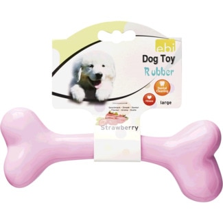 Brinquedo para Cão Osso de Morango Grande embalagem 1 unidade - Rubber
