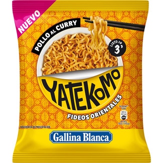 fideos orientales pollo al curry listo en 3 minutos sobre 82 g - Yatekomo