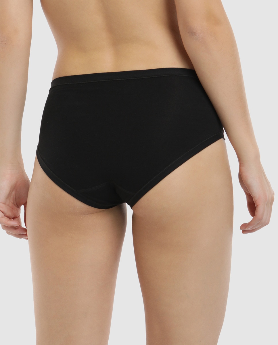 Cueca alta Pecado Original em algodão com renda Preto-2