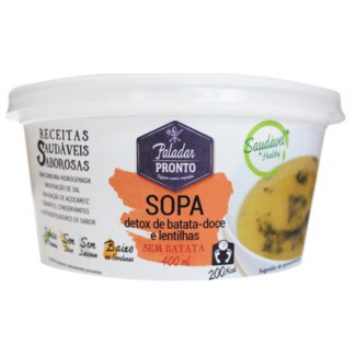 Paladar Pronto Sopa Detox de Batata Doce e Lentilhas sem Batata embalagem 400 g