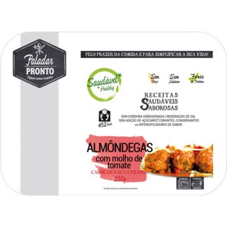 Paladar Pronto Almôndegas com Molho de Tomate Carne de Vaca e Frango embalagem 250 g