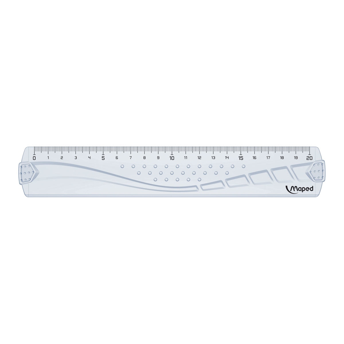 Regla Plana de 20 cm Ergonómica Geometric Maped transparente Cristal-2