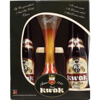 Cerveja da Bélgica Pack 4 + Copo garrafa 33 cl - Kwak