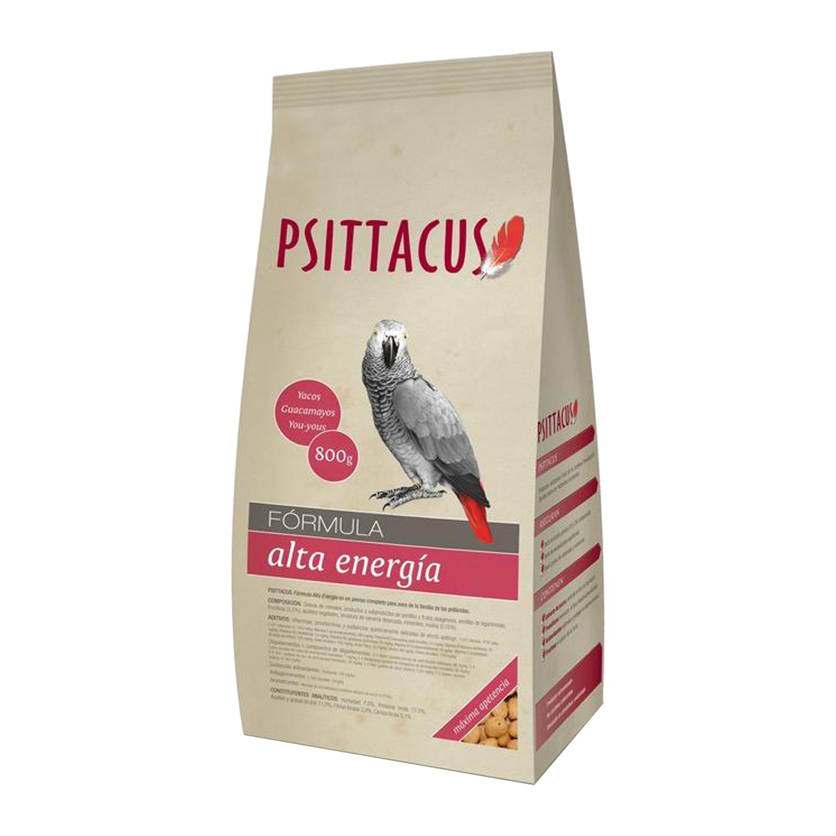Psittacus - Alimento Para Pájaro Alta Energía 800 G
