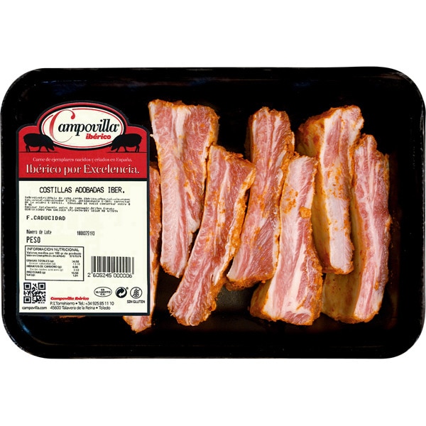 costillas ibéricas adobadas peso aproximado bandeja 800 g