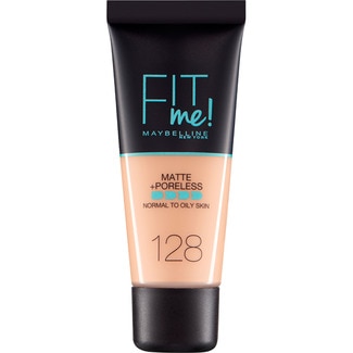 base de maquillaje Fit Me Matte Afina Poros 128 Warm Nude - Maybelline