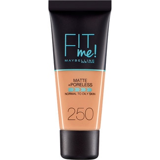base de maquillaje Fit Me Matte Afina Poros 250 Sun Beige - Maybelline