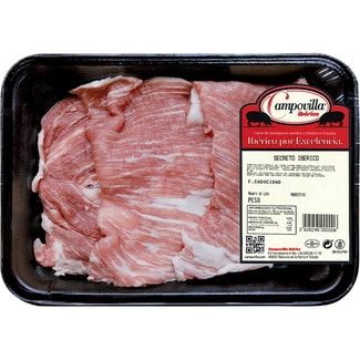 secreto fresco de cerdo ibérico peso aproximado bandeja 400 g - Campovilla