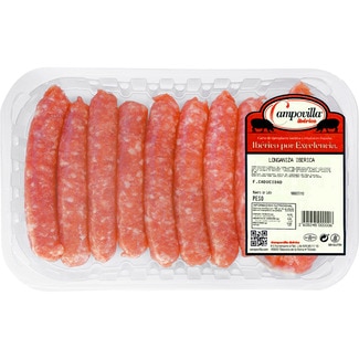 longaniza blanca de cerdo ibérico sin gluten y sin lactosa bandeja 350 g - Campovilla