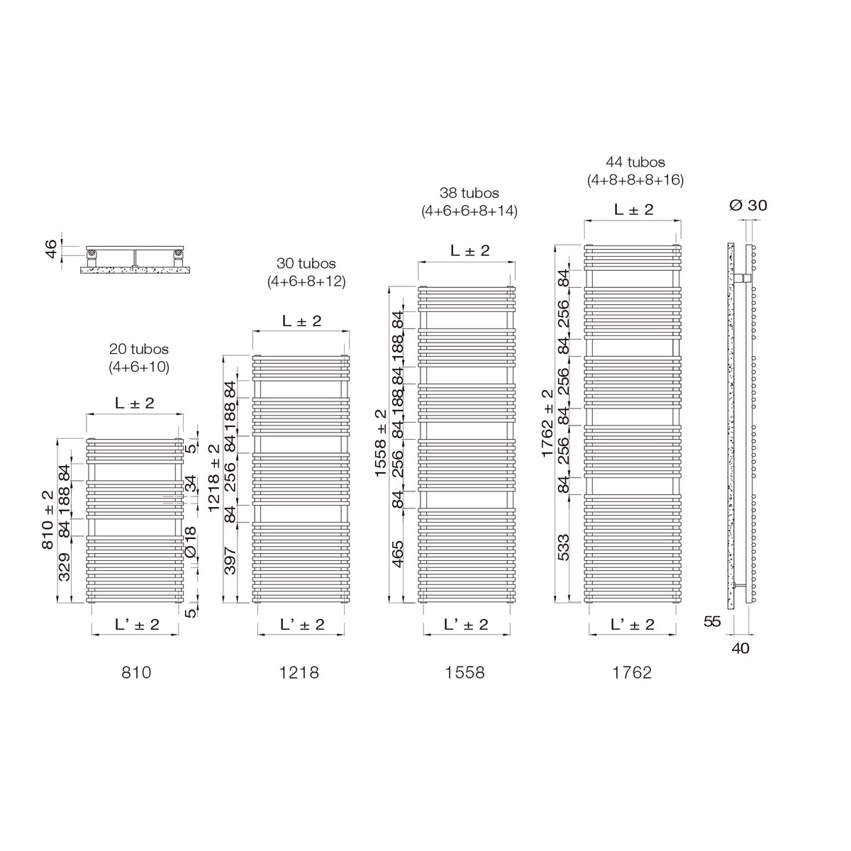 Toalheiro radiador com 2 espaços Flauto Branco-3