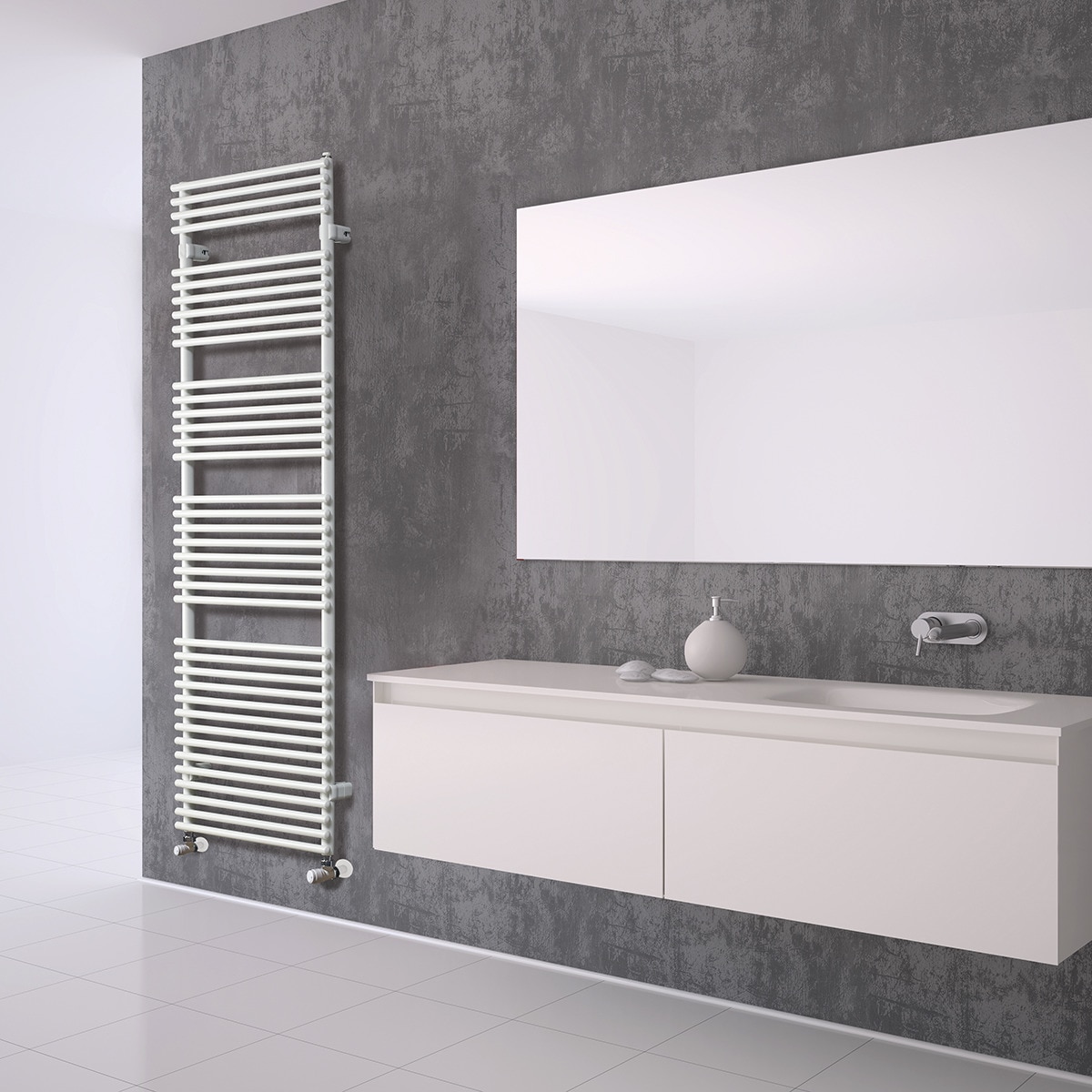 Toalheiro radiador com 2 espaços Flauto Branco-2