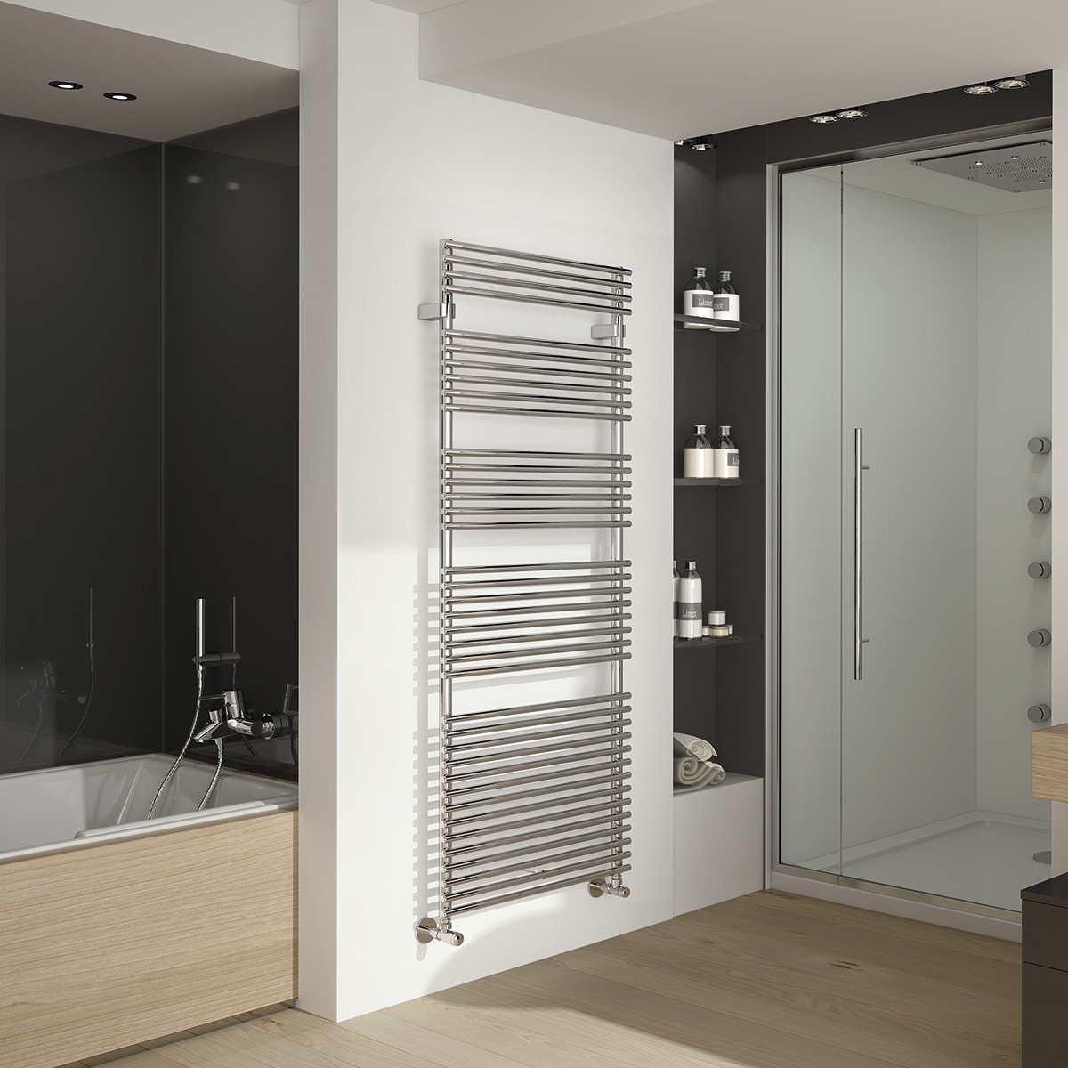 Toalheiro radiador Flauto com 3 espaços Cromado-2