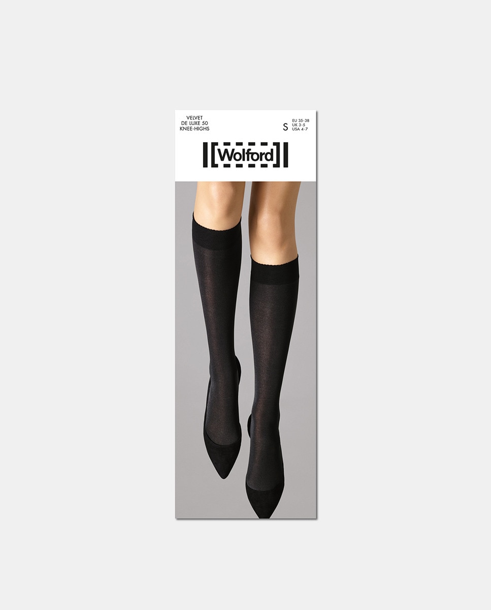 Meias Wolford de 50 deniers aveludadas Preto-1
