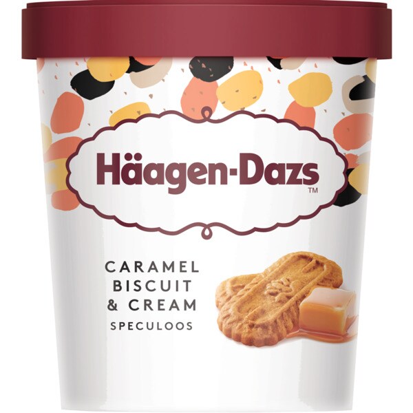 Haagen-Dazs Gelado de Biscoito de Caramelo e Creme Speculoos embalagem 460 ml