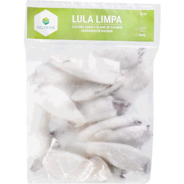 Gelpeixe Lula Limpa Inteira 10/20 embalagem 800 g