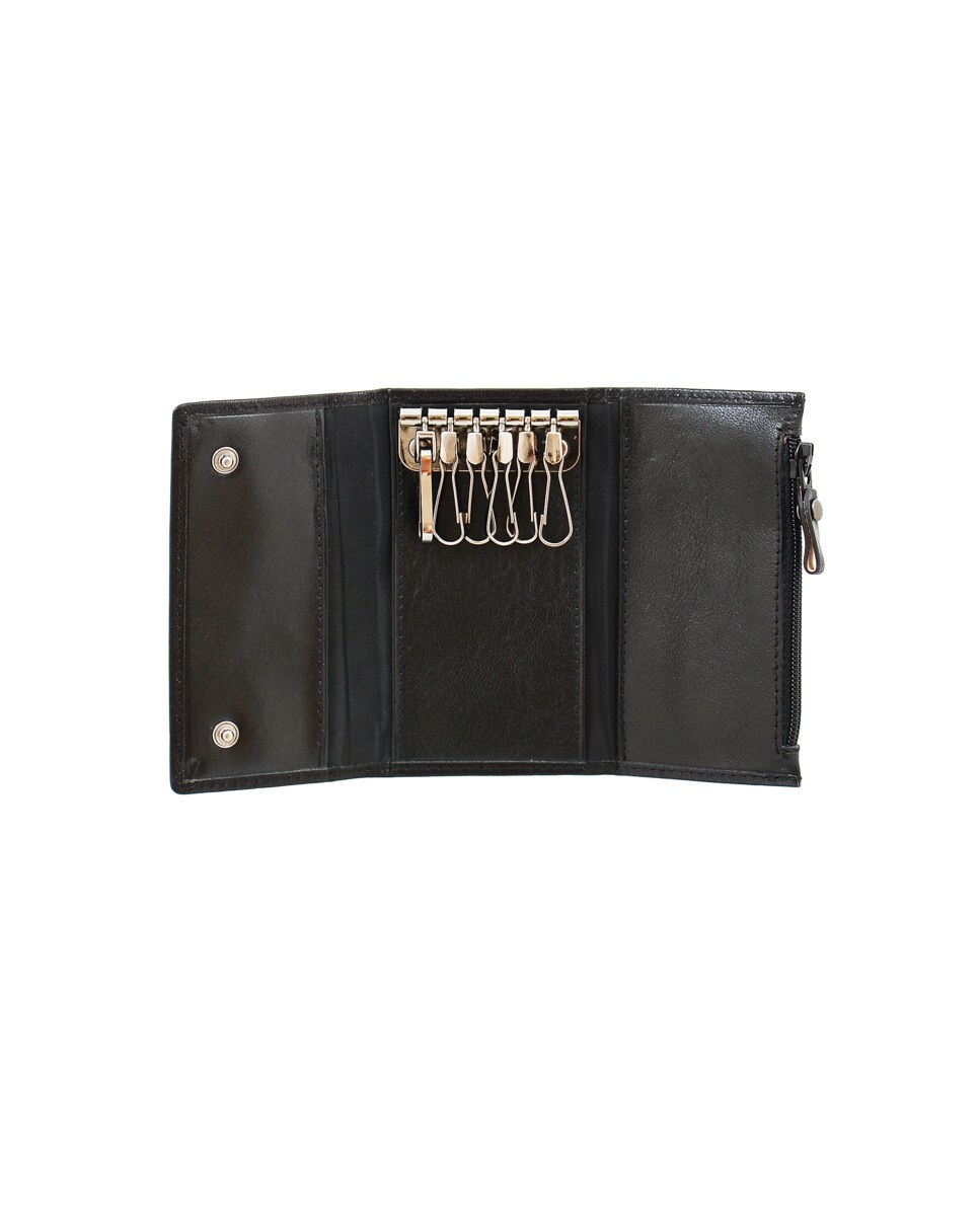 Carteira porta-chaves Tagus by Mp em Pele Preta 2