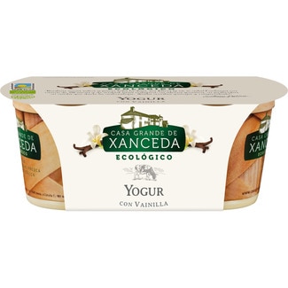 yogur con vainilla sin gluten ecológico pack 2 unidades 125 g - Casa Grande De Xanceda