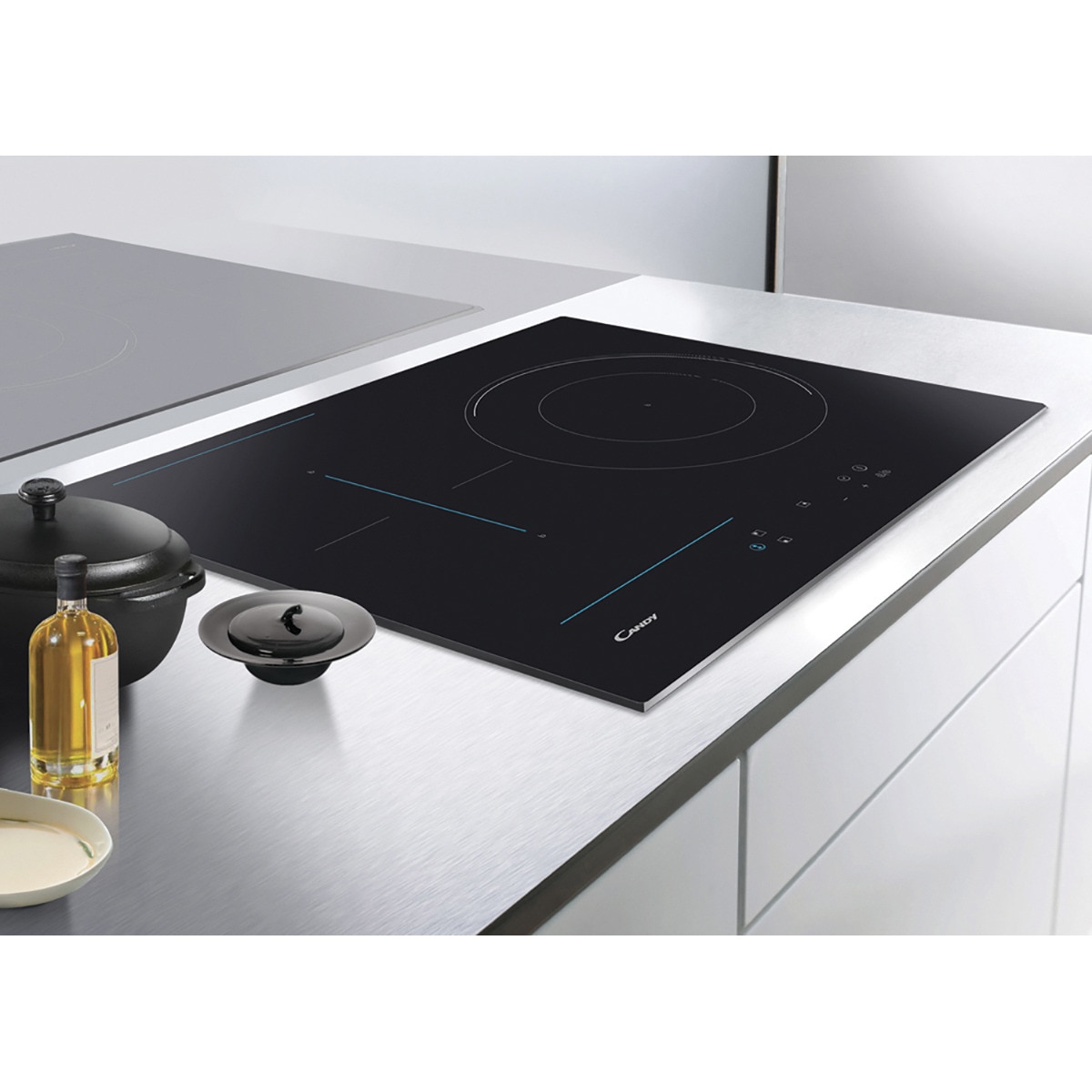 Placa inducción Candy Flex + zona paellero - CTP634B3 Negro-2