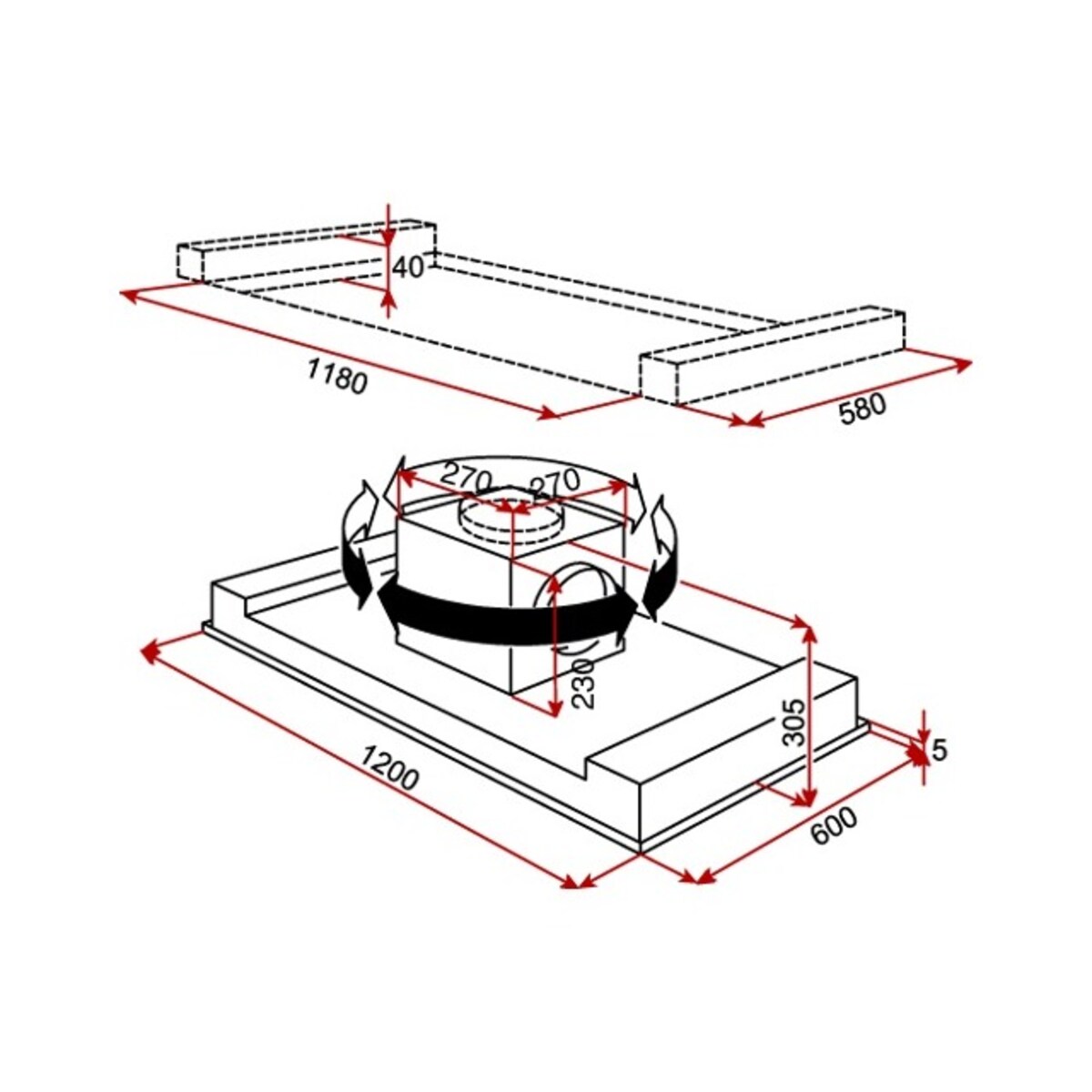 Exaustor de Teto Encastrável Teka DHT 1285 Aspiração Perimetral e Motor EcoPower com 10 Velocidades e de 120 cm - Inox Inox-2