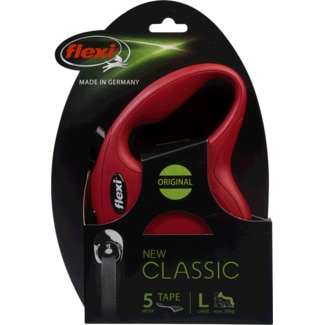 Trela para Cão New Classic com Fita 5 Metros Tamanho L Vermelha embalagem 1 unidade - Flexi