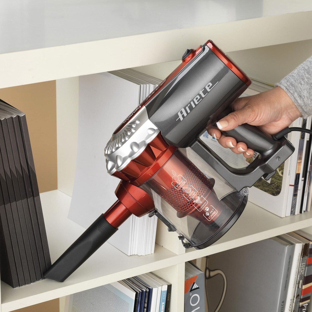 Aspirador de escoba con cable Ariete 2761 2 en 1 Rojo-5