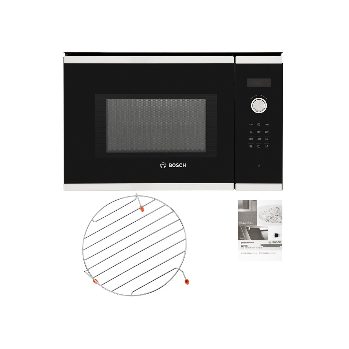 Micro-ondas de encastre BEL554MS0 com capacidade para 25 litros e grelhador Vidro preto/inox-2