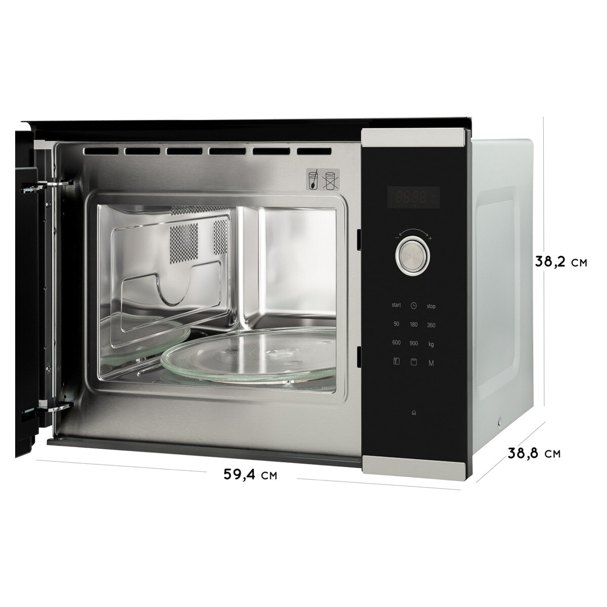 Micro-ondas de encastre BEL554MS0 com capacidade para 25 litros e grelhador Vidro preto/inox-5