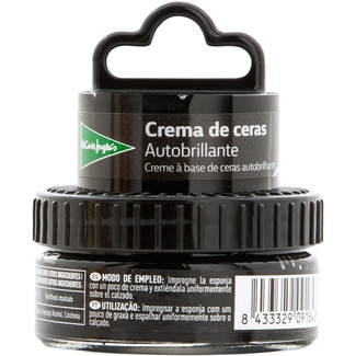 limpia calzado crema de ceras autobrillante negra con esponja tarro 50 ml - El Corte Ingles