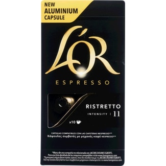 Café Ristretto para Nespresso Intensidade 11 embalagem 10 cápsulas - L'or Espresso