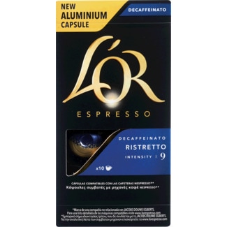 Café Descafeinado Ristretto para Nespresso Intensidade 9 embalagem 10 cápsulas - L'or Espresso
