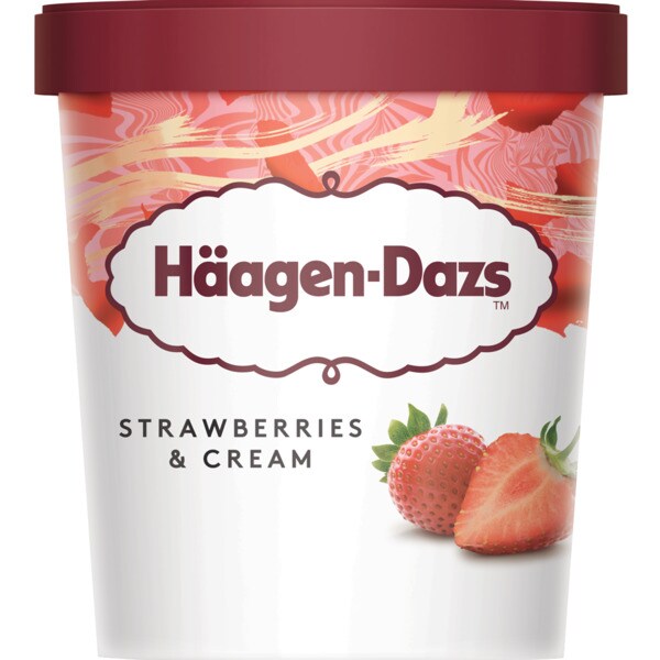Haagen-Dazs Gelado de Morango e Nata embalagem 460 ml