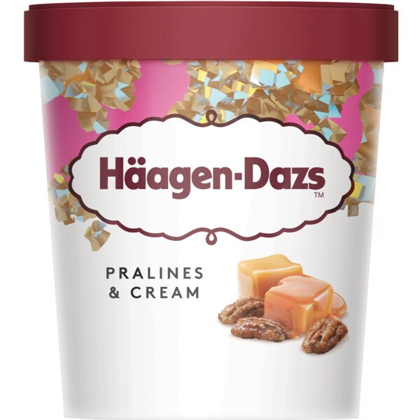 Haagen-Dazs Gelado de Pralines e Nata embalagem 460 ml