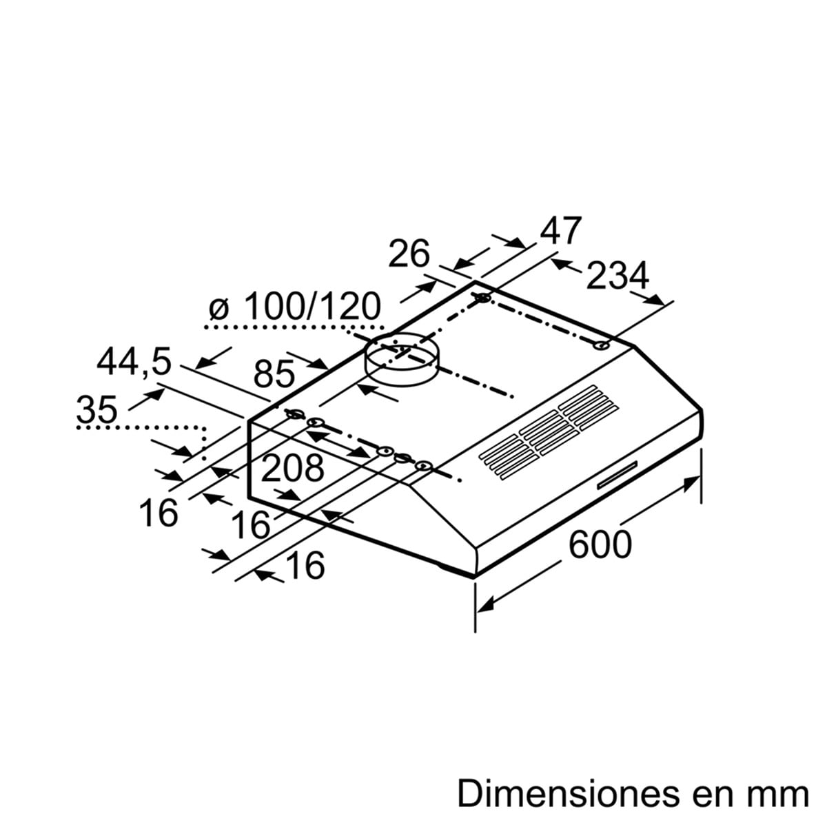 Campana convencional Bosch 3 velocidades - DUL63CC55 Inox-2