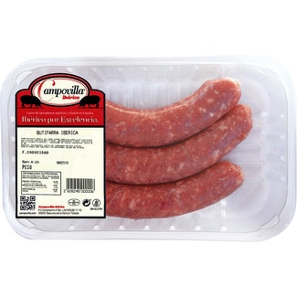 butifarra de cerdo ibérico sin gluten y sin lactosa bandeja 400 g - Campovilla
