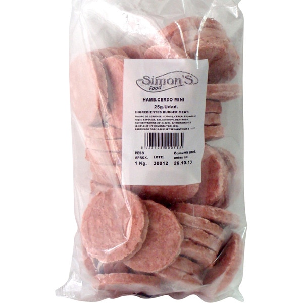 mini hamburguesas de cerdo envase 1 kg