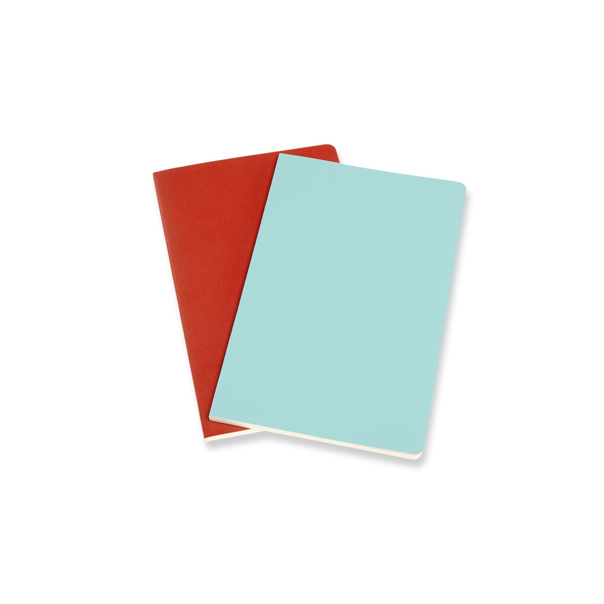 Conjunto de 2 Blocos Volant Large Folhas Lisas Moleskine Azul e Laranja Vermelho-2