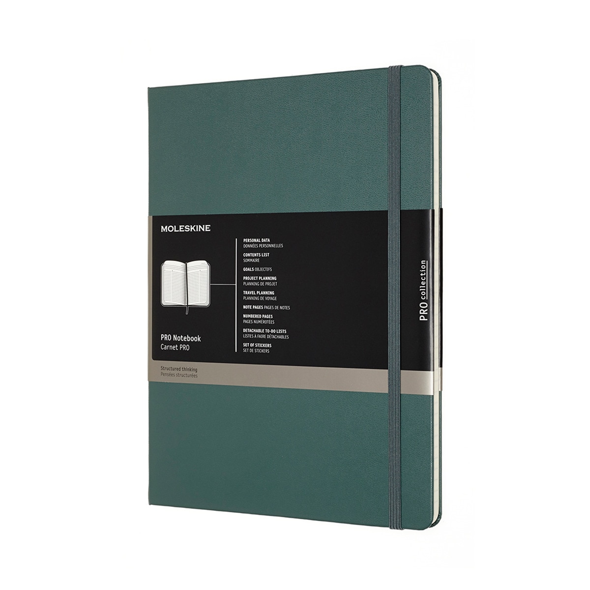 Caderno Profissional Extralarge Capa Dura Moleskine Preto Verde Bosque-1