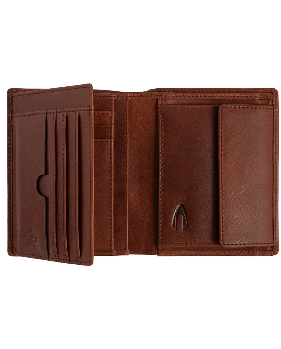 Carteira tradicional ao alto Camel Active Linha Japan com Rfid em pele cognac 3