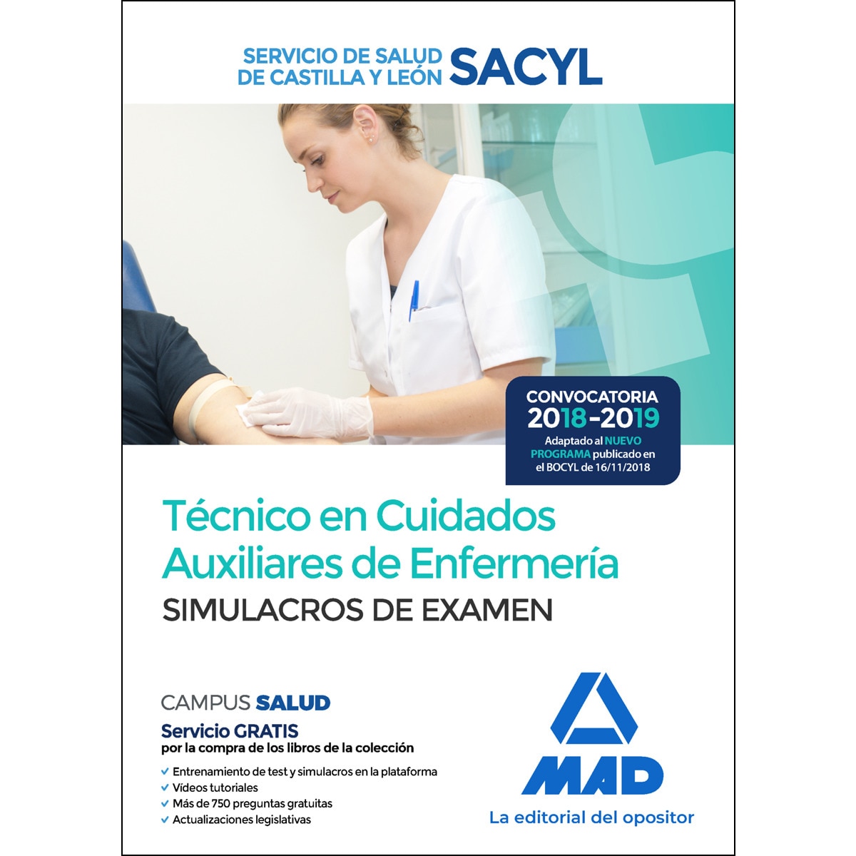 Imagen 0 de Técnico en Cuidados auxiliares de Enfermería. Test de Autoevaluación. Servicio de Salud de Castilla y León  (Tapa blanda)