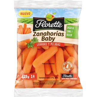 zanahoria baby lavada y pelada bolsa 125 g - Florette