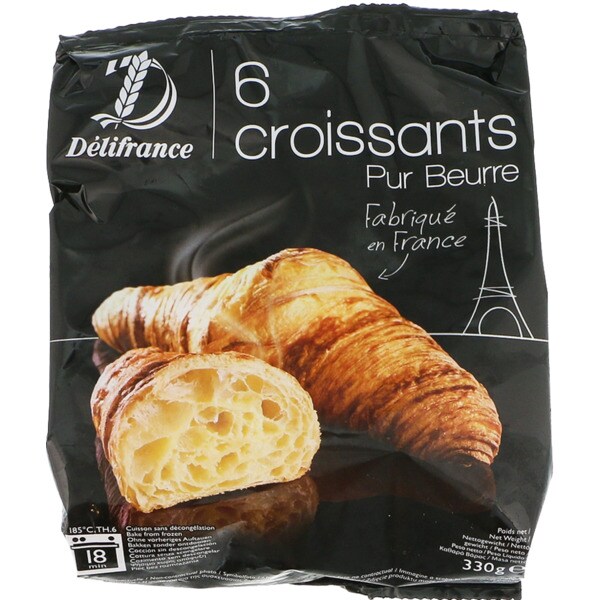 Delifrance Croissant de Manteiga 6 Unidades embalagem 330 g